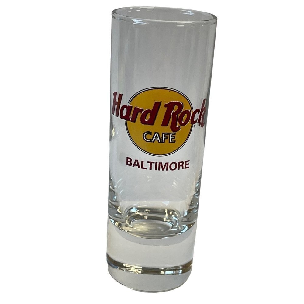Shot Glass Hard Rock Cafe Baltimore Tall Glass Rock n Roll‎